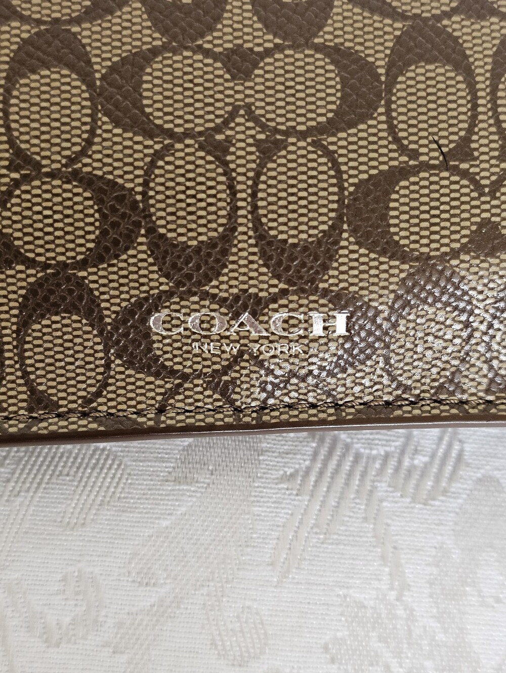 Coach Signature Brown and Tan Zip Pouch/Coated Canvas - Unused, Clean - Picture 2 of 7